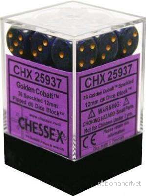 Chessex Speckled 12mm d6 Dice Blocks – Golden Cobalt (36 Dice) Chessex Speckled 12mm d6 Dice Blocks – Golden Cobalt (36 Dice)