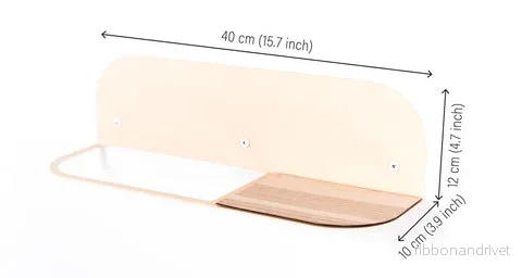 Stål- och trähanddukshängare - Beige - Bild 3