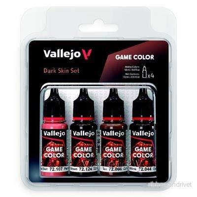 Vallejo – Game Color / 4 färger – Set för mörk hud Vallejo – Game Color / 4 färger – Set för mörk hud