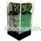 Chessex Gemini 16mm d6 Dice Blocks (12 Dice) - Black-Green w/gold