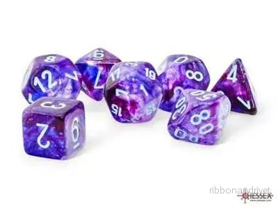 Chessex Nebula® Mega-hedral™ Nocturnal™/turquoise Luminary™ 7-Tärningsset Chessex Nebula® Mega-hedral™ Nocturnal™/turquoise Luminary™ 7-Tärningsset