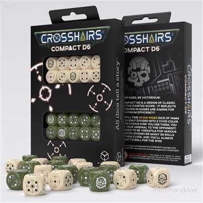 Crosshairs Compact D6: Beige & Olive - Set of 20 Dice - Bild 2