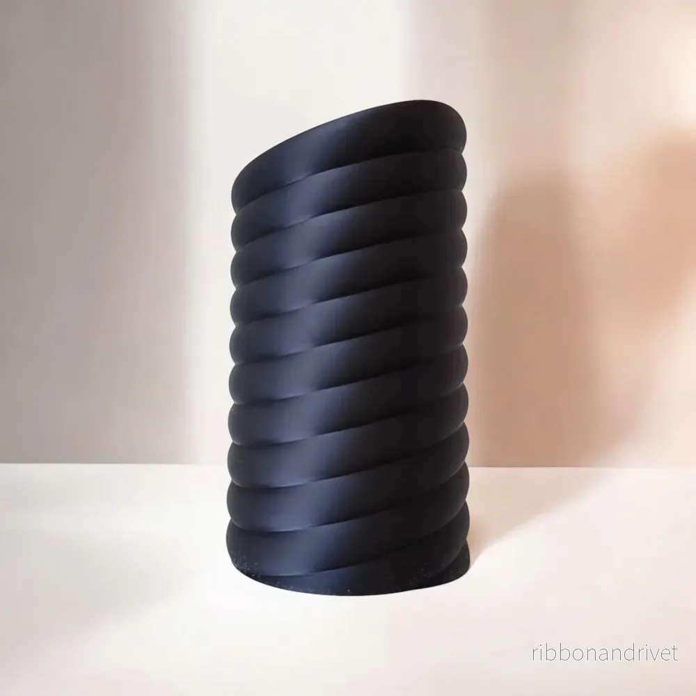 Modern skulpturell Swirly Torus designvas - Bild 2