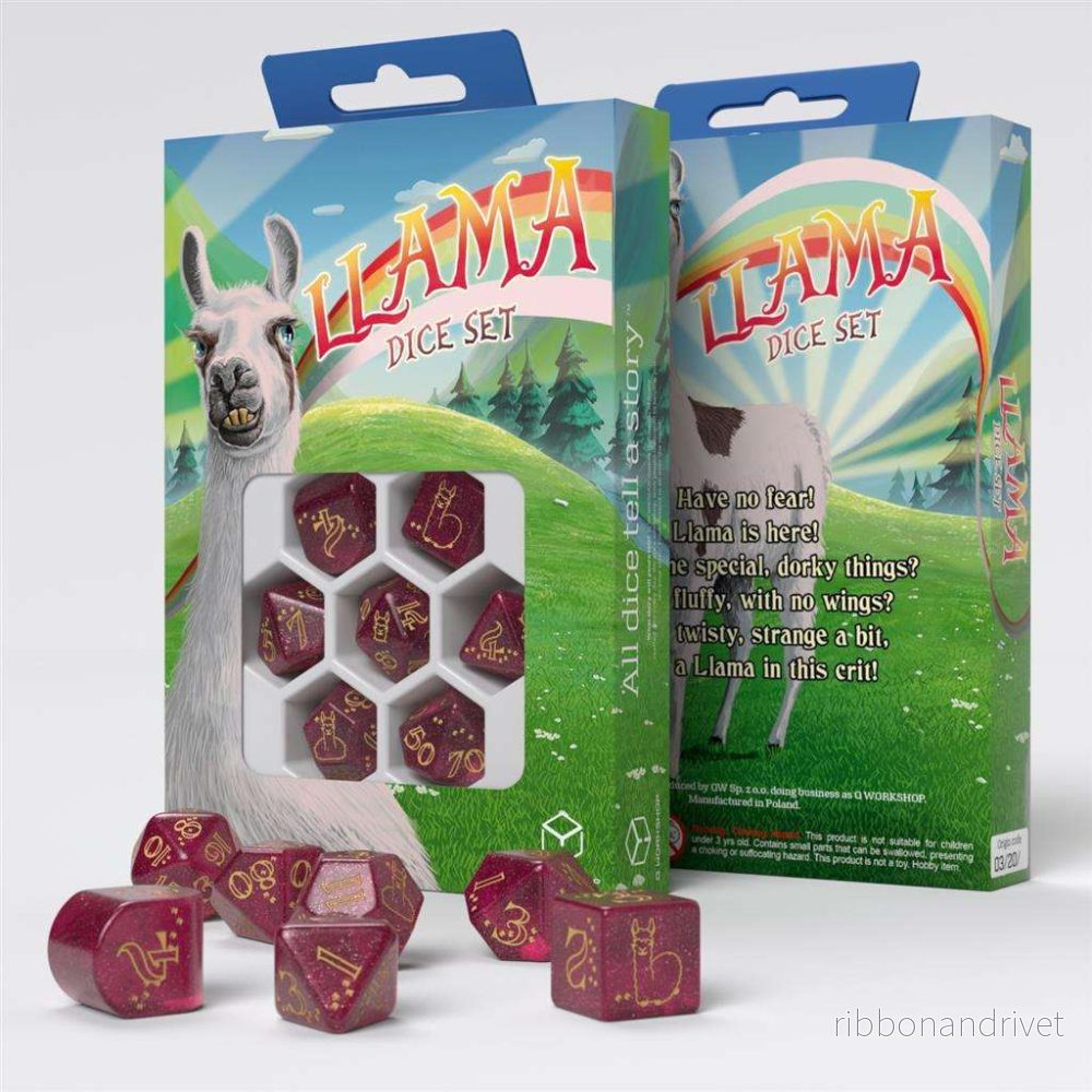 Llama Dice Set: Puffy - Söt och Glittrande