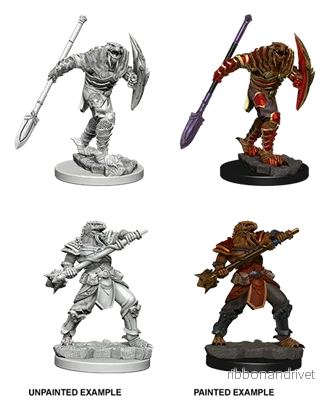 D&D Nolzur’s Marvelous Miniatures: Dragonborn Male Fighter med Spjut