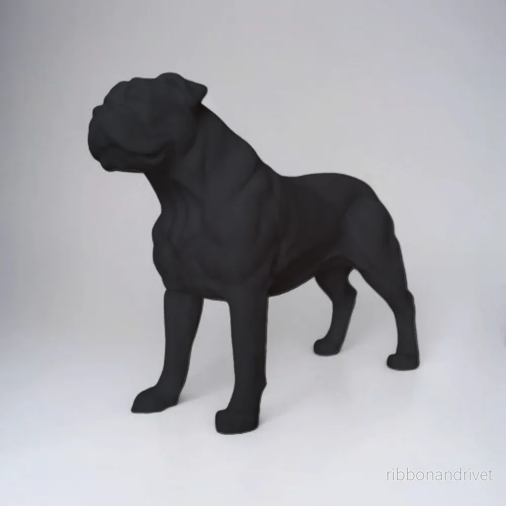 Detaljerad American Bulldog-staty och hundfigur