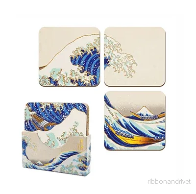 The Great Wave of Kanagawa – Set av 4 Glasunderlägg The Great Wave of Kanagawa – Set av 4 Glasunderlägg