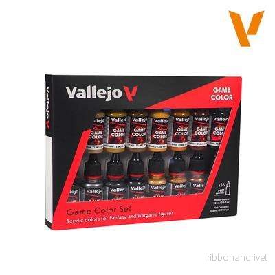 Vallejo Game Color - 16 färger set - Läder & Metall 18 ml