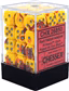 Chessex Gemini 12mm d6 Dice Blocks - Red-Yellow with Silver (36 Dice) - Bild 2