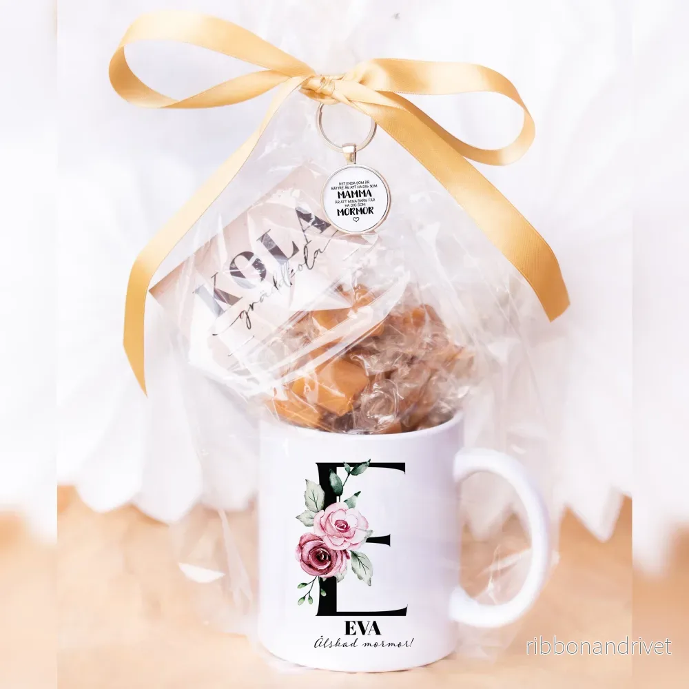 Presentpaket till mamma | Mugg, godispåse & nyckelring Presentpaket till mamma | Mugg, godispåse & nyckelring