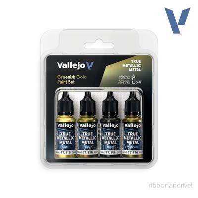 Vallejo True Metallic Metal Greenish Gold Paint Set (4) Vallejo True Metallic Metal Greenish Gold Paint Set (4)