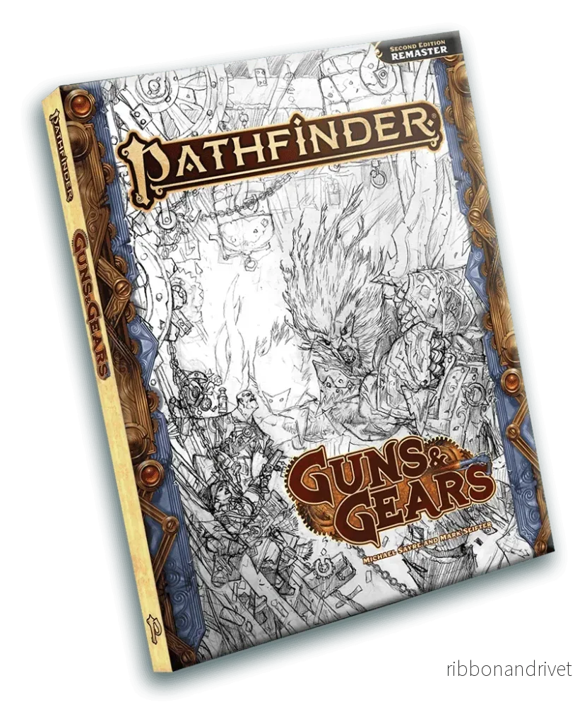 Pathfinder RPG Guns & Gears (Remastered) Skissomslag – EN Pathfinder RPG Guns & Gears (Remastered) Skissomslag – EN