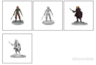 D&D Nolzur's Marvelous Miniatures: Elf Rogue & Half-Elf Rogue Protégé