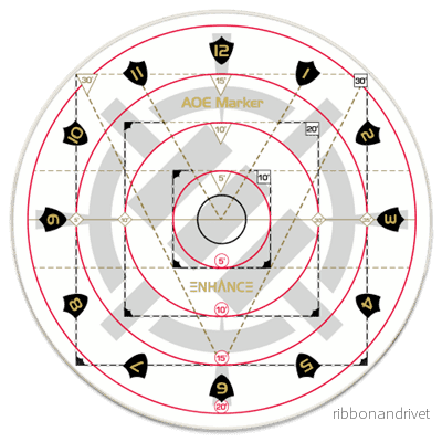 ENHANCE Tabletop RPGs 30ft Spell AoE Damage Template