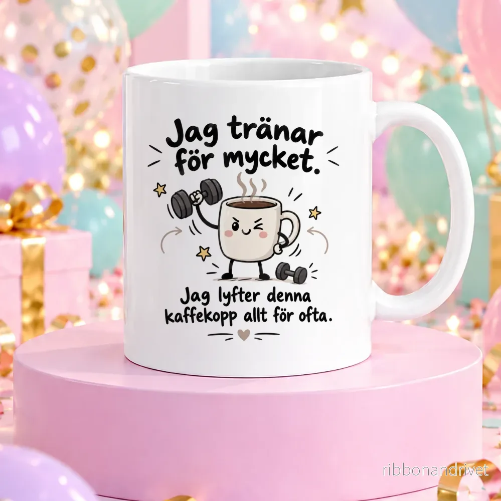 Jag tränar för mycket | Rolig mugg Jag tränar för mycket | Rolig mugg