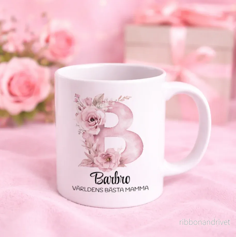 Rosa bokstav | Personlig mugg Rosa bokstav | Personlig mugg
