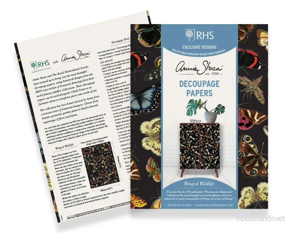 Fjärils decopage – RHS Decoupage Paper Winged Wildlife Fjärils decopage – RHS Decoupage Paper Winged Wildlife