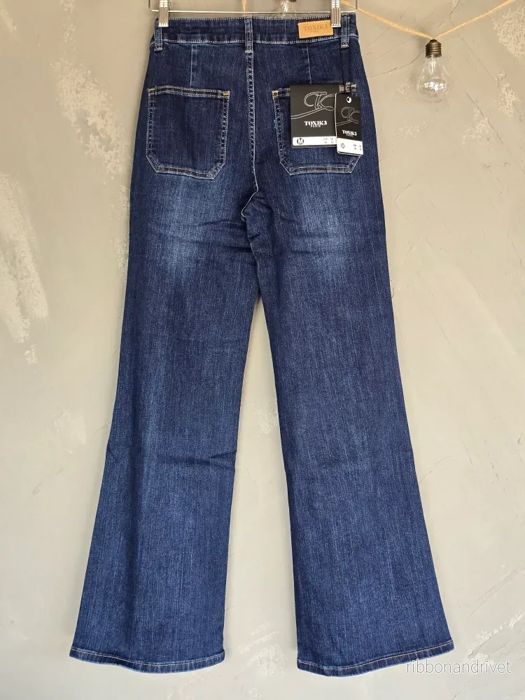 JEANS Mörk tvätt Vida raka ben - Bild 2