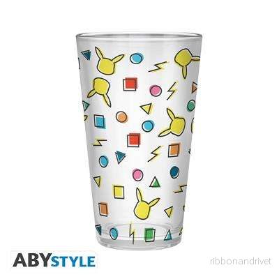 POKEMON – Stort Glas – 400ml – Pikachu Mönster POKEMON – Stort Glas – 400ml – Pikachu Mönster