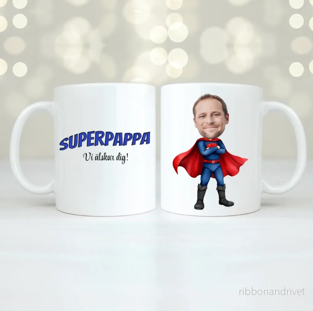 Superpappa | Ansikte | Personlig mugg Superpappa | Ansikte | Personlig mugg