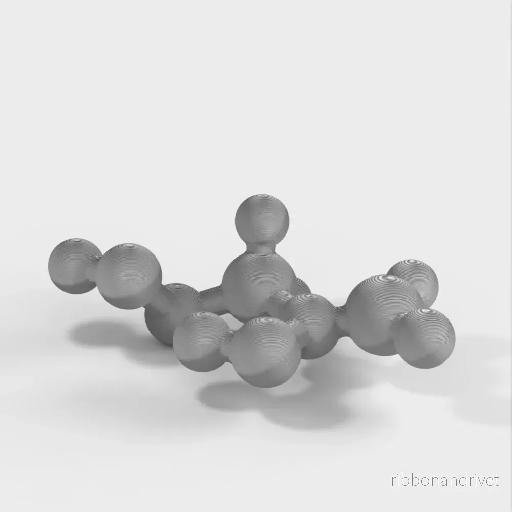 Molekylär modell - Vinylacetat - atomär modell av slemmets huvudmonomer - Bild 3