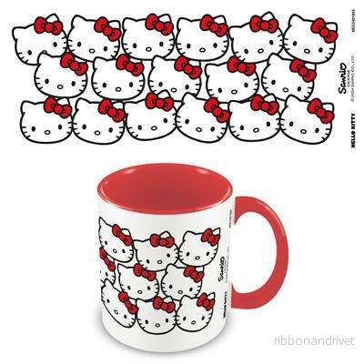 HELLO KITTY (MÅNGA KATTER) RÖDFÄRGAD INRE POD-MUGG - Bild 2