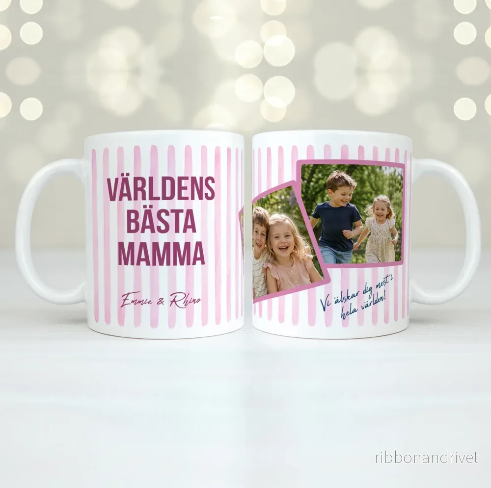 Rosa streck | Text & foton | Personlig mugg Rosa streck | Text & foton | Personlig mugg