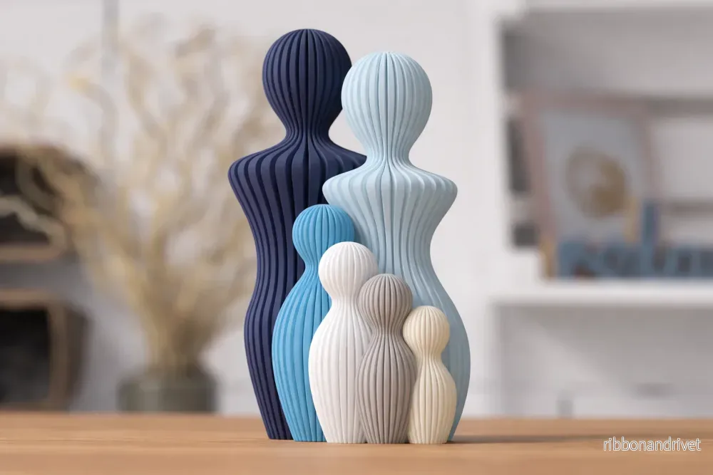 Familjeskulptur med 4 barn - Bild 3