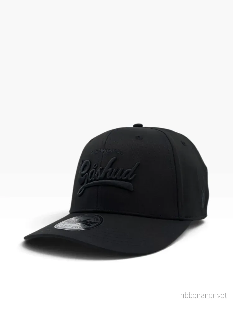 Gåshud Original Script Baseballkeps – High Crown Stretch Black Edition