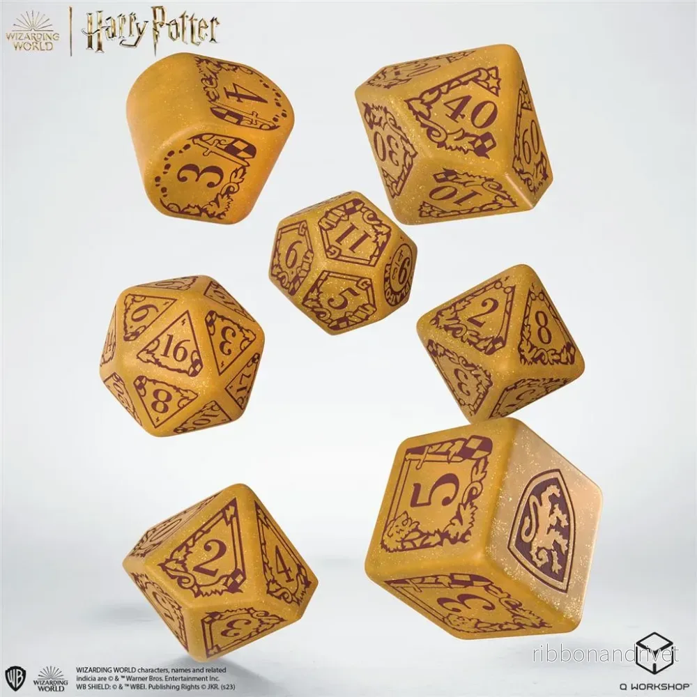 Harry Potter Gryffindor Modern Dice Set – Gold Harry Potter Gryffindor Modern Dice Set – Gold