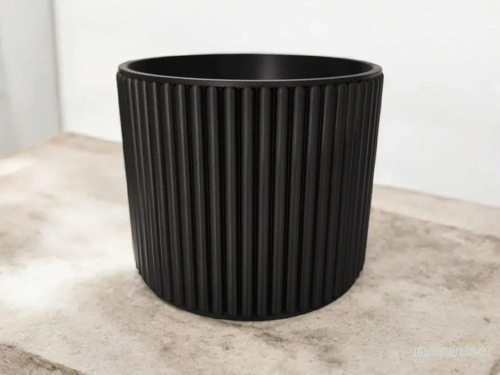 Modern räfflad förvaringsmugg för badrum och makeup - Bild 2