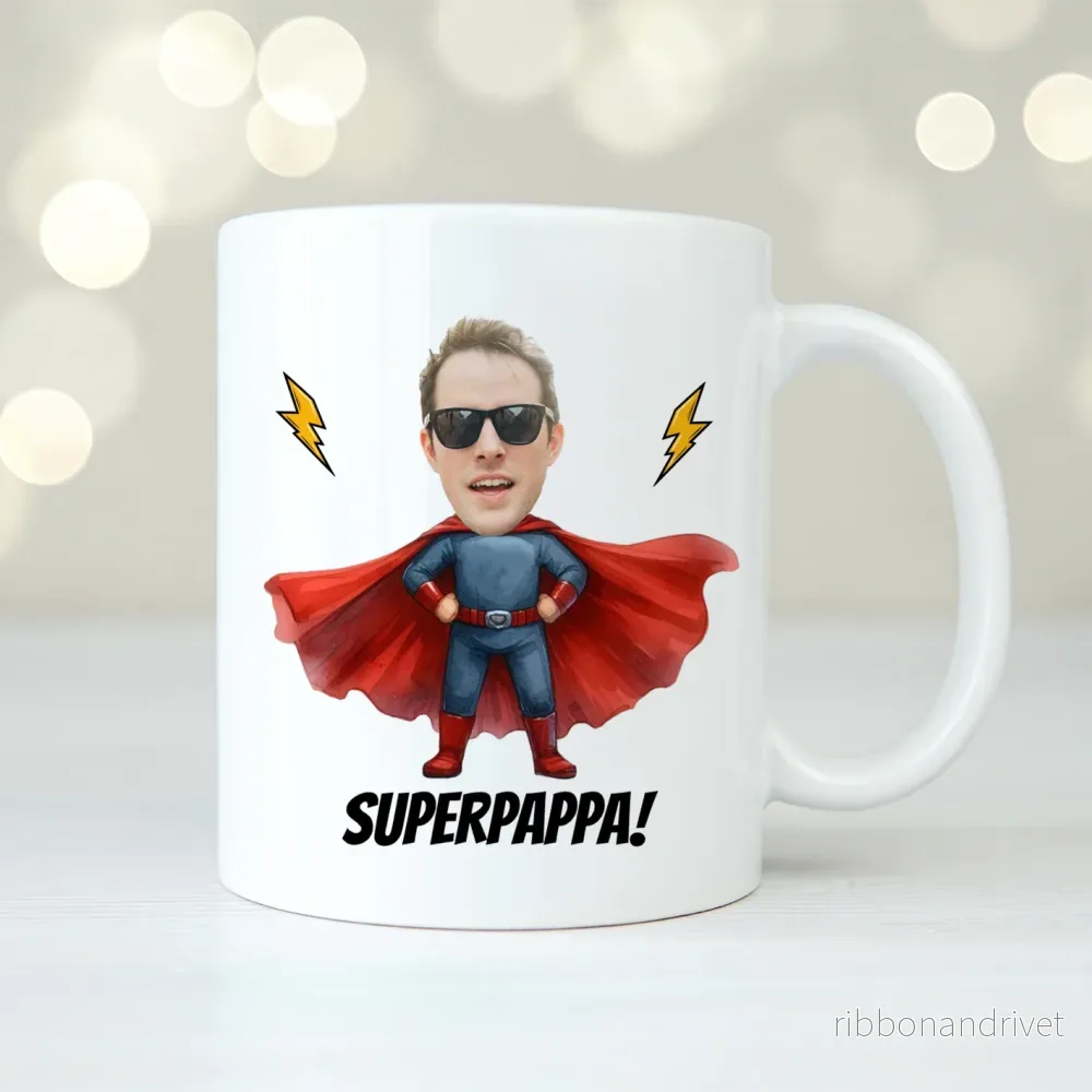 Superpappa #2 | Ansikte | Personlig mugg Superpappa #2 | Ansikte | Personlig mugg