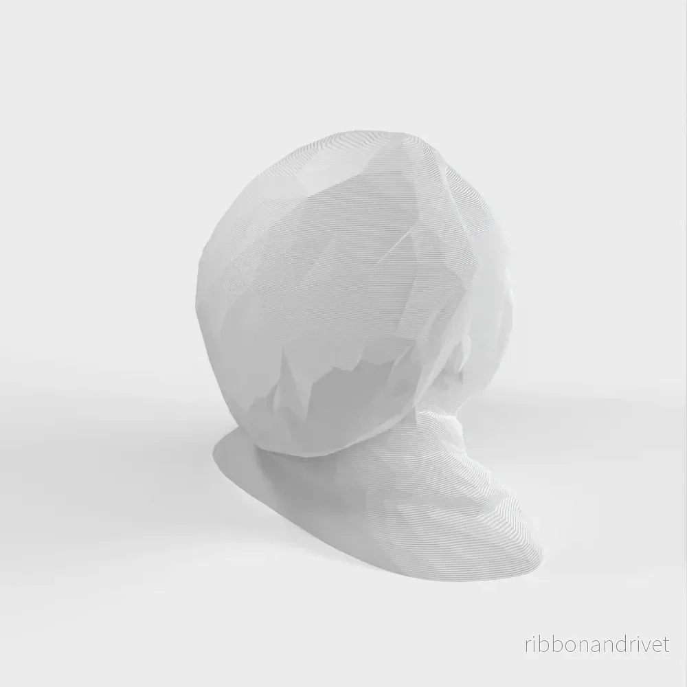 Låg poly Albert Einstein byst/skulptur - Bild 2