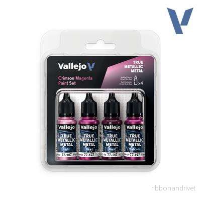 Vallejo True Metallic Metal Crimson Magenta Paint Set (4)