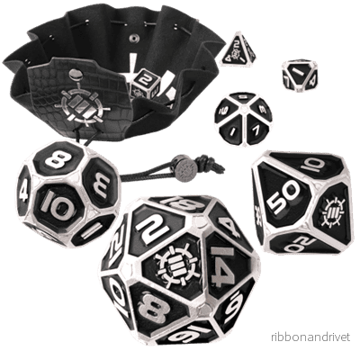 ENHANCE Tabletop RPGs 7pc Metal RPG Dice (Collector’s Edition Black) ENHANCE Tabletop RPGs 7pc Metal RPG Dice (Collector’s Edition Black)