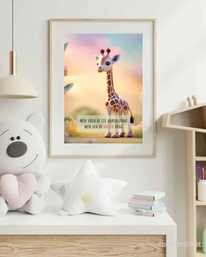 Poster - Giraff - Min värld är lite annorlunda men den är magisk ändå - Bild 3