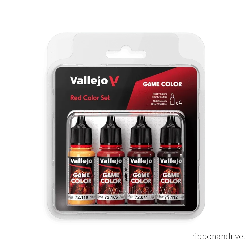 Vallejo Game Color Röd Färgset – 4 Färger 18 ml Vallejo Game Color Röd Färgset – 4 Färger 18 ml
