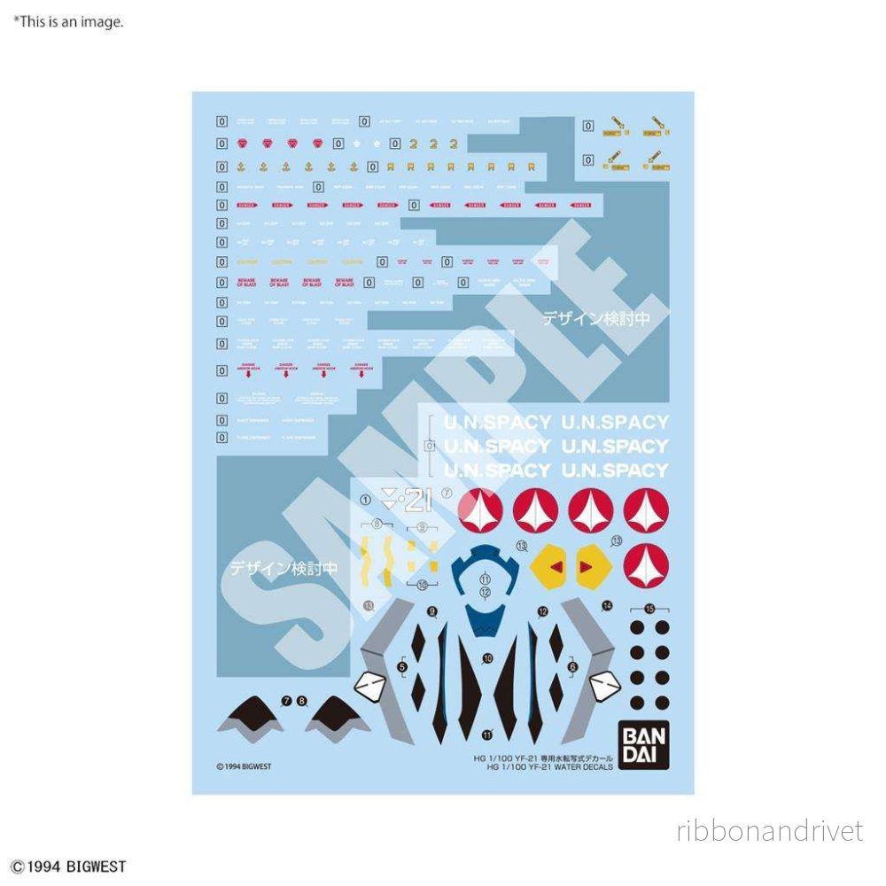 HG 1/100 YF-21 Vatten Decals