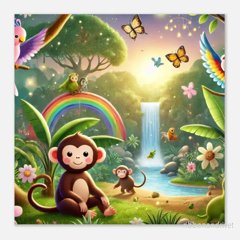Klassisk poster på matt papper med fantasifullt djungelmotiv finns i flera storlekar - Bild 2