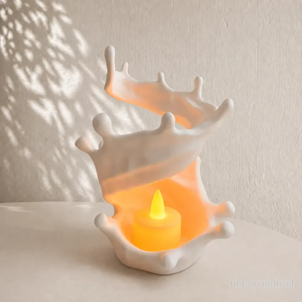 Milk Splash LED Candle Holder