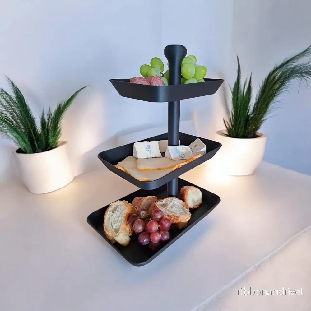 Serveringsfat i tre nivåer för snacks - Bild 2