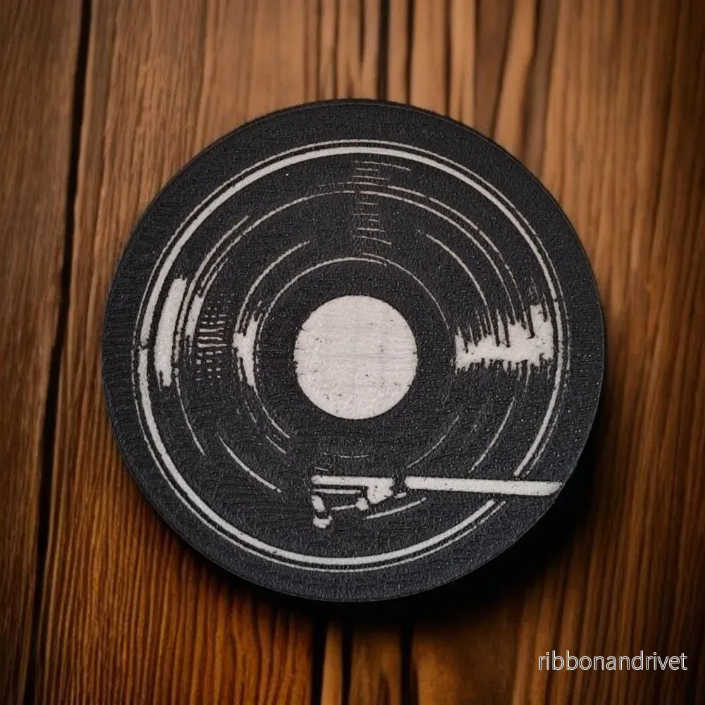 Retro vinylskiva underlägg för glas och koppar - Bild 2