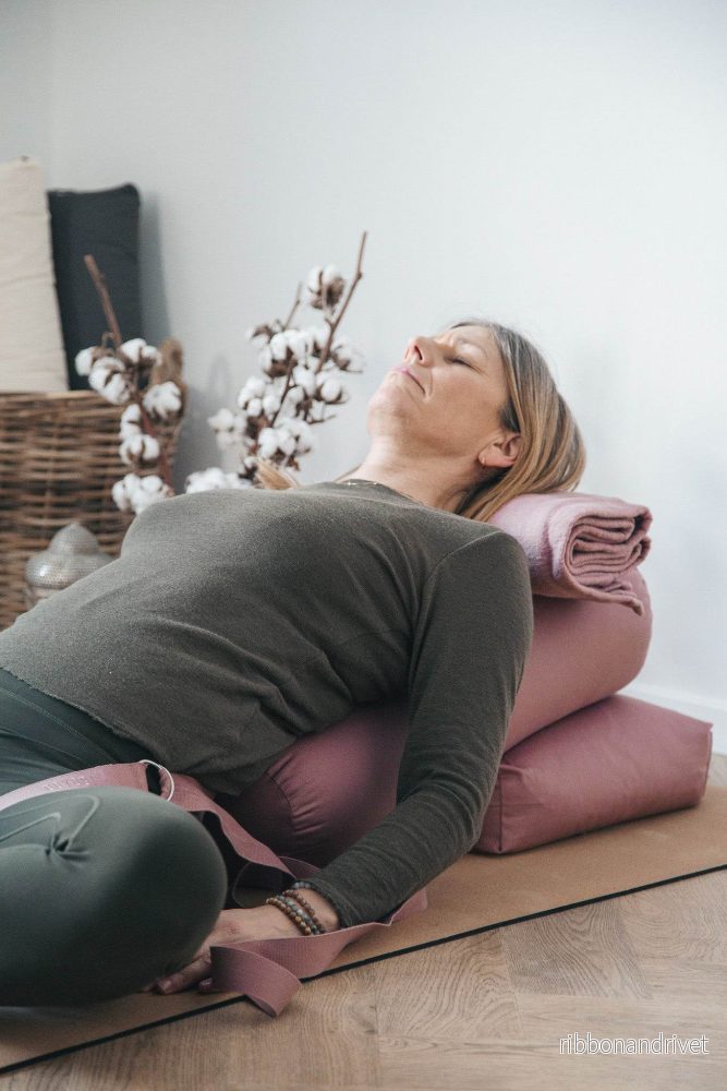 Calm Organic Cotton Yoga Blanket - Rose - Bild 3