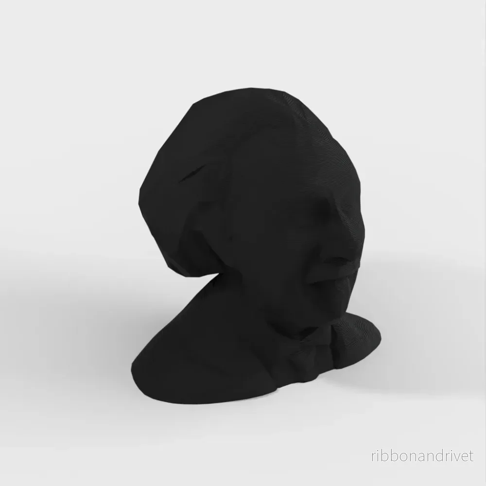 Låg poly Albert Einstein byst/skulptur - Bild 3