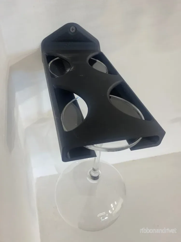 Väggmonterad vinglashållare för 2 glas - Bild 3