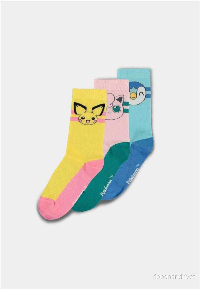 Pokémon – Crew Socks 3-pack – Piplup, Pichu och Jigglypuff – 39/42 Pokémon – Crew Socks 3-pack – Piplup, Pichu och Jigglypuff – 39/42