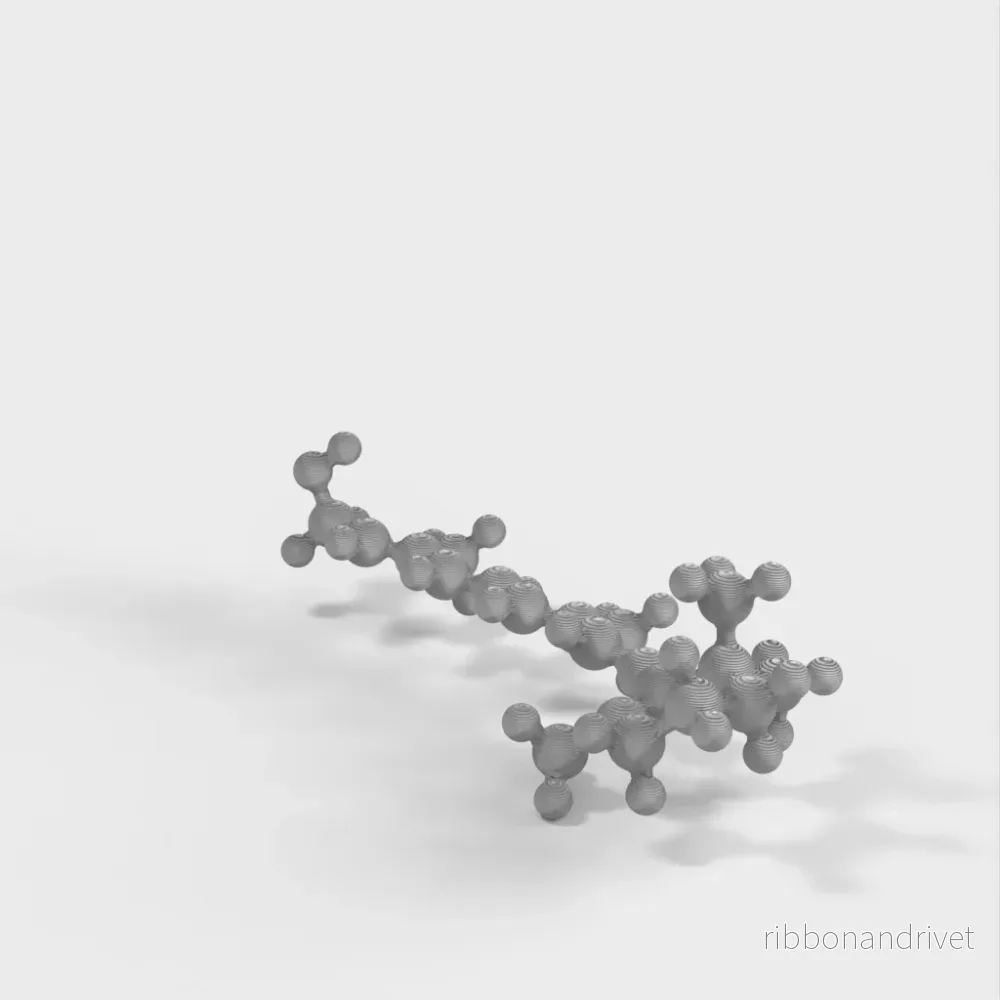 Molecular Model of Retinol (Vitamin A) - Atomic Scale Model - Bild 3