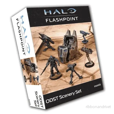 Halo: Flashpoint – ODST Scenery Set – Spelmiljöset med ODST Drop Pod och Tornvapen Halo: Flashpoint – ODST Scenery Set – Spelmiljöset med ODST Drop Pod och Tornvapen