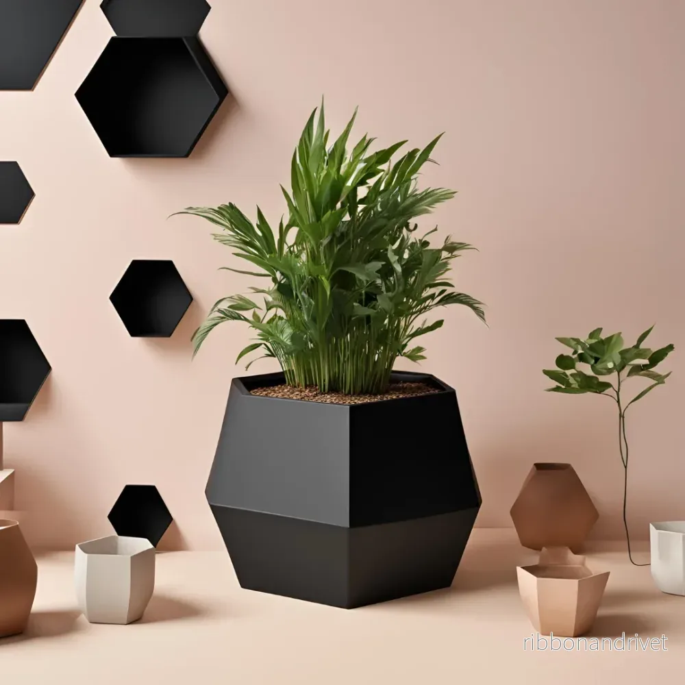 Hexagonal blomkruka i modern minimalistisk design