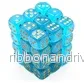 Chessex Borealis 12mm d6 Teal/gold Luminary Dice Block (36 dice) - Bild 2